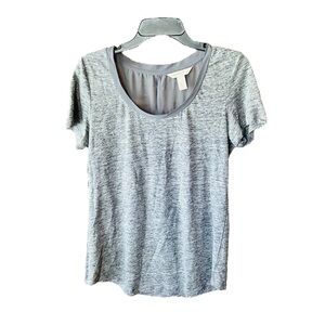 Banana Republic Heritage 100% linen mesh back short sleeve tee SZ S gray